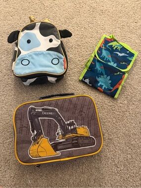 Set of 3 kids lunch bags boxes school